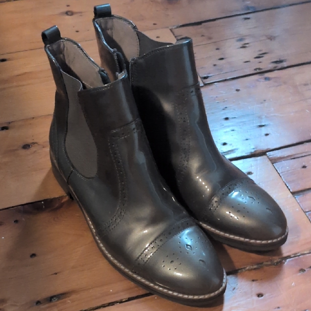 Chelsea Boots Pewter Patent Leather